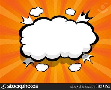 comic background with blank boom speech bubble vector illustration
