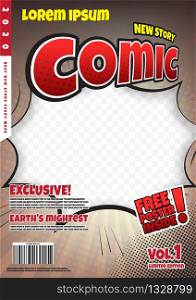 comic book page template design. Magazine cover