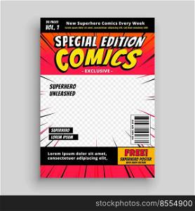 comic book special edition cover page template design