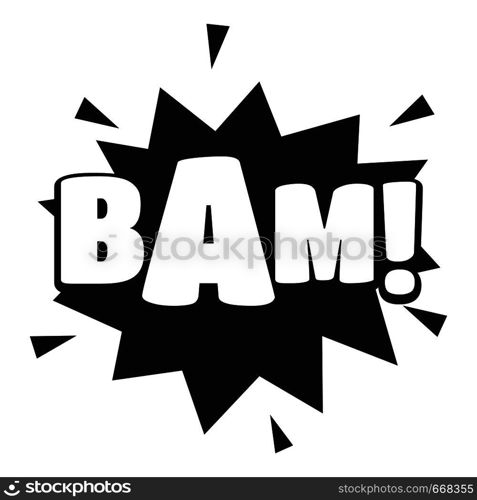 Comic boom bam icon. Simple illustration of comic boom bam vector icon for web. Comic boom bam icon, simple black style