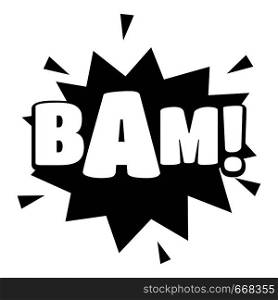 Comic boom bam icon. Simple illustration of comic boom bam vector icon for web. Comic boom bam icon, simple black style