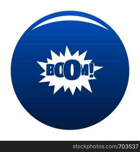 Comic boom big icon vector blue circle isolated on white background . Comic boom big icon blue vector
