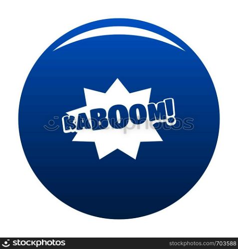 Comic boom kaboom icon vector blue circle isolated on white background . Comic boom kaboom icon blue vector