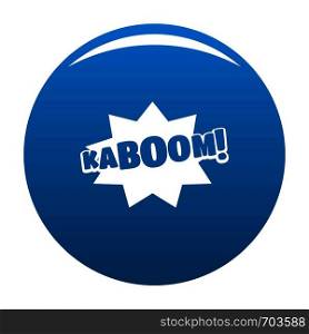 Comic boom kaboom icon vector blue circle isolated on white background . Comic boom kaboom icon blue vector