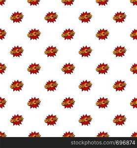 Comic boom ouch pattern seamless in flat style for any design. Comic boom ouch pattern seamless