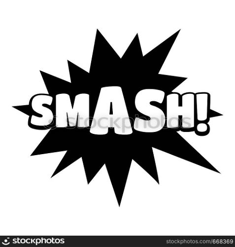 Comic boom smash icon. Simple illustration of comic boom smash vector icon for web. Comic boom smash icon, simple black style