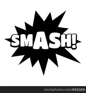 Comic boom smash icon. Simple illustration of comic boom smash vector icon for web. Comic boom smash icon, simple black style