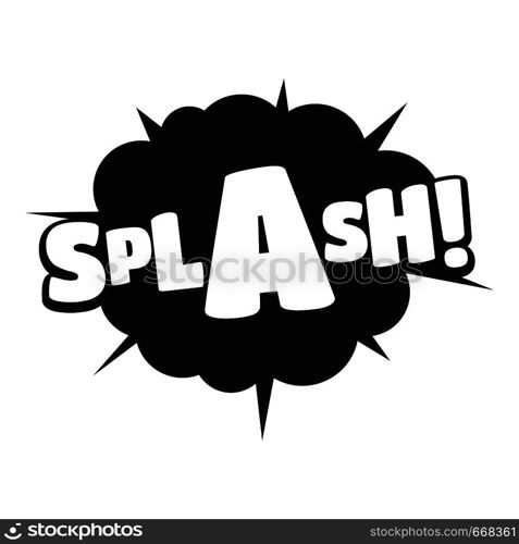 Comic boom splash icon. Simple illustration of comic boom splash vector icon for web. Comic boom splash icon, simple black style