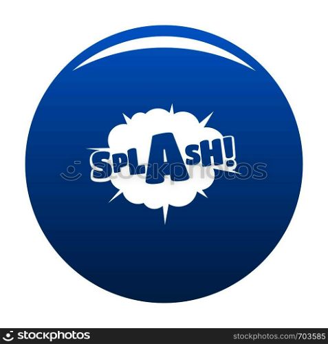 Comic boom splash icon vector blue circle isolated on white background . Comic boom splash icon blue vector