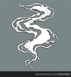 Comic cloud or smoke, cartoon vector motion effects, and explosions isolated on gray background. Vector illustration. Comic cloud or smoke, cartoon vector motion effects, and explosions