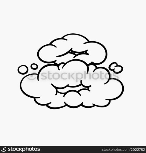 Comic clouds, cartoon vector clouds in line style isolated on light background. Vector illustration. Comic clouds, cartoon vector clouds in line style isolated on light background.