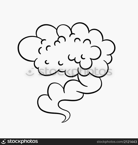 Comic clouds, cartoon vector clouds in line style isolated on light ...