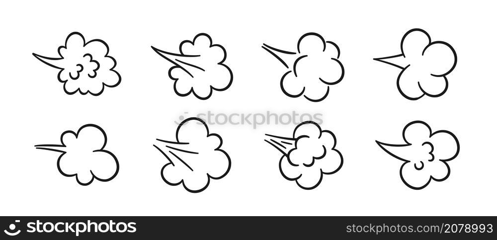 Comic fart cloud. Bad stink balloon. Explosion, angry breath. Cloud of smoke gas in comic style. Funny flatulence symbol. Set of vector illustration isolated on white background.. Comic fart cloud. Bad stink balloon. Explosion, angry breath. Cloud of smoke gas in comic style. Funny flatulence symbol. Set of vector illustration isolated on white background