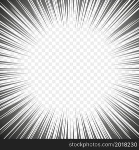 Comic manga radial lines with speed effect for comics book. Black and white explosion background. Flash ray blast glow. Vector frames. Comic manga radial lines with speed effect for comics book. Black and white explosion background. Flash ray blast glow. Vector frames.