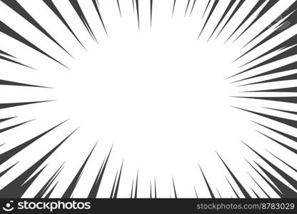 Comic manga radial lines with speed effect for comics book. Black and white explosion background. Flash ray blast glow. Vector frames. Comic manga radial lines with speed effect for comics book. Black and white explosion background. Flash ray blast glow. Vector frames.