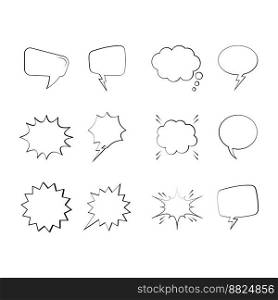 Comic Speech Bubble icon vector design templates