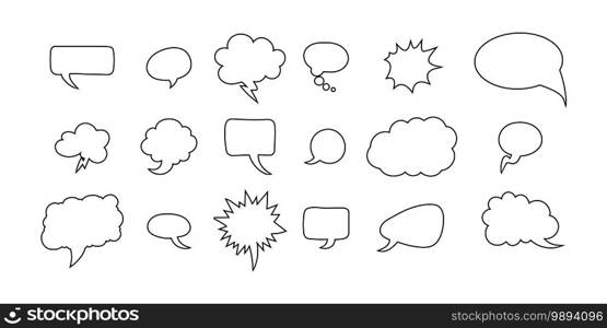 Comic speech bubble in linear design. Vector illustration