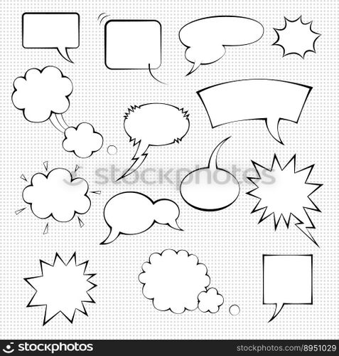 Comic speech bubble set vector image