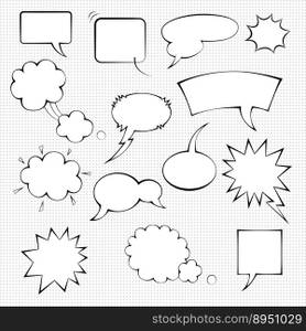 Comic speech bubble set vector image