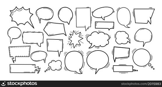 Comic Speech Bubbles collection. Isolated on white background vector illustration, clouds with place for text.. Comic Speech Bubbles collection. Isolated on white background vector illustration, clouds with place for text