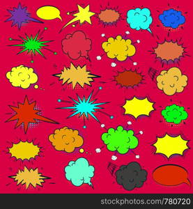 Comic speech bubbles set. Speech bubble pop art style. Vector illustration.