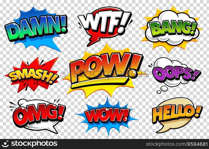 Comic speech bubbles vector image