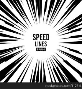 Comic Speed Lines Vector. Comic Speed Lines Vector. Book Black And White Radial Lines Background. Manga Speed Frame.