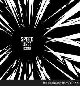 Comic Speed Lines Vector. Comic Speed Lines Vector. Graphic Explosion Of Speed Lines. Comic Book Design Element. Manga Speed Frame. Superhero