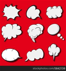 Comic style speech bubbles collection. Funny design vector items illustration