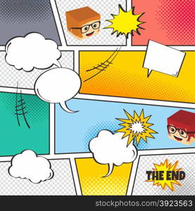 comic template element with speech bubble and halftone art. comic template element with speech bubble halftone art