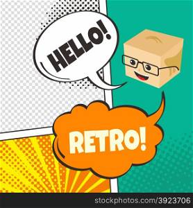 comic template element with speech bubble and halftone art. comic template element with speech bubble halftone art