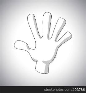Comics Hand icon. Five fingers sign for web and mobile devices. Comics Hand icon