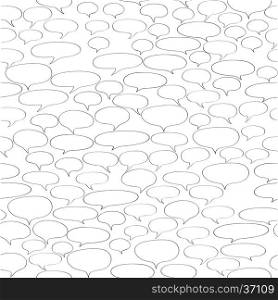 Comics seamless pattern with speech bubbles isolated on white, fill in the blanks wallpaper