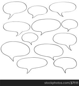 Comics speech bubbles isolated on white, fill in the blanks elements
