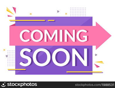 Coming Soon background Vector Illustration. Business Advertising with Sign or Label Design for Sale Serve as a Banner, Poster and Promotion Announce Card