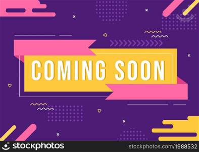 Coming Soon background Vector Illustration. Business Advertising with Sign or Label Design for Sale Serve as a Banner, Poster and Promotion Announce Card