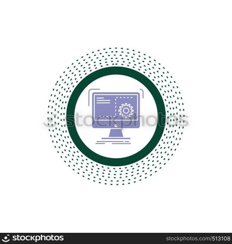 Command, computer, function, process, progress Glyph Icon. Vector isolated illustration. Vector EPS10 Abstract Template background
