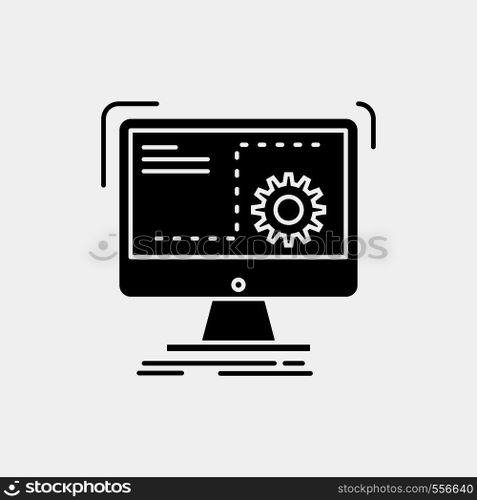 Command, computer, function, process, progress Glyph Icon. Vector isolated illustration. Vector EPS10 Abstract Template background