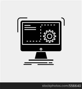 Command, computer, function, process, progress Glyph Icon. Vector isolated illustration. Vector EPS10 Abstract Template background