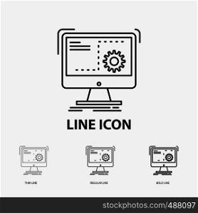 Command, computer, function, process, progress Icon in Thin, Regular and Bold Line Style. Vector illustration. Vector EPS10 Abstract Template background