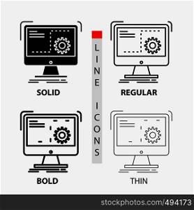 Command, computer, function, process, progress Icon in Thin, Regular, Bold Line and Glyph Style. Vector illustration. Vector EPS10 Abstract Template background