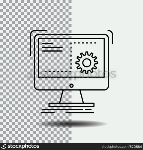 Command, computer, function, process, progress Line Icon on Transparent Background. Black Icon Vector Illustration. Vector EPS10 Abstract Template background
