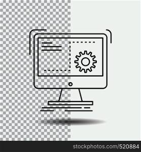 Command, computer, function, process, progress Line Icon on Transparent Background. Black Icon Vector Illustration. Vector EPS10 Abstract Template background