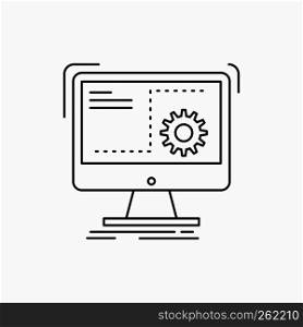 Command, computer, function, process, progress Line Icon. Vector isolated illustration