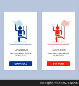 Command, Control, Human, Manipulate, Manipulation Blue and Red Download and Buy Now web Widget Card Template