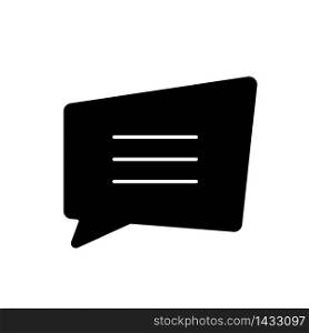 Comment box black glyph icon. Empty chat cloud. Notification box. Blank information note with text space. Speech bubble with copyspace. Silhouette symbol on white space. Vector isolated illustration. Comment box black glyph icon