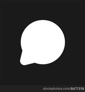 Comment dark mode glyph ui icon. Reply to social media post. Send message. User interface design. White silhouette symbol on black space. Solid pictogram for web, mobile. Vector isolated illustration. Comment dark mode glyph ui icon