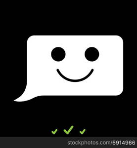 Comment smile message it is white icon .. Comment smile message it is white icon . Flat style