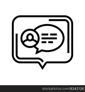 comment testimonial customer line icon vector. comment testimonial customer sign. isolated contour symbol black illustration. comment testimonial customer line icon vector illustration