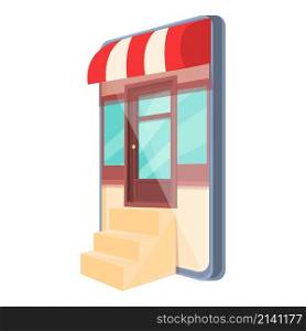 Commerce online store icon cartoon vector. Shop sale. Card digital. Commerce online store icon cartoon vector. Shop sale